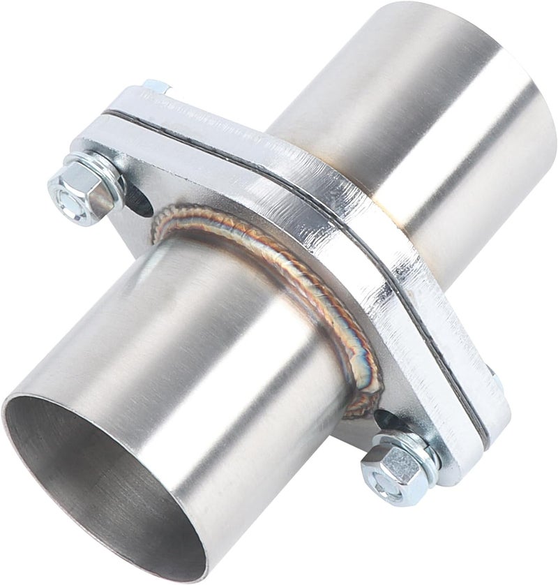 LCGP Exhaust Flange Repair Piping Kit 2.5" ID to 2.5" OD with Gasket and Bolt for Quick Fix Repair,304 Universal Stainless Steel Exhaust Flange Pipe - Image 1